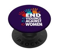 Stop Violence Against - Maglietta da donna PopSockets PopGrip Adesivo