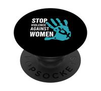 Stop Violence Against - Maglietta da donna PopSockets PopGrip Adesivo
