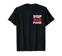 Stop War Please, design anteriore e posteriore, citazione sulla pace, nessuna guerra Maglietta