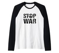 Stop War simbolo della pace Peace Maglia con Maniche Raglan
