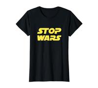 Stop Wars, Fai Pace sulla Terra Maglietta con Stampa Grafica Economica, Donna, Nero, XS