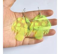 STOPI Simpatici Orecchini A Forma di Fungo di Colore Fluorescente per Le Donne Orecchini Pendenti Trasparenti Intagliati in Acrilico Creativo