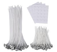 Stoppini di Candela Kit per Fabbricazione di Candele con Supporti di Centraggio Adesivi Stoppino Fai da Te Regalo 212 Pezzi