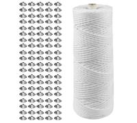 Stoppini per candele, 1 rotolo da 100 m, stoppini intrecciati con 100 pezzi, portacandele per candele, stoppino piatto in cotone, per la produzione di candele fai da te, stoppini per candele, stoppini