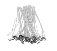 Stoppini per candele - Nuclei di stoppini per candele precerati | Kit da 50 stoppini per candele di soia, stoppini in cotone artigianali, stoppini in cotone a lunga durata per candele, forniture