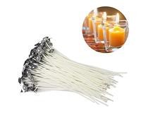 Stoppini per candele per fare candele - 100 stoppini pre-cerati in cotone da 6,0 in lunghezza,Forniture per la casa fai-da-te sicure e facili da usare per la produzione di candele, Delr fai da te
