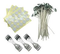 Stoppini per realizzare candele, rivestiti con cera di soia naturale, a basso fumo, fili di cotone intrecciati con carta, per candele fai da te, 100 pezzi 6inch candle making kit