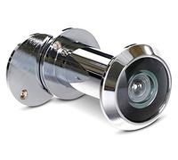 Stoppwerk Spioncino per porta grandangolare cromato TN010 spioncino per installazione sulla porta 35-55 mm grandangolo 200° con coperchio incluso
