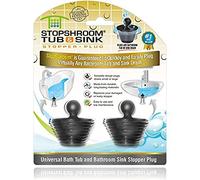 StopShroom - Tappi universali per Vasca da Bagno e lavandino, 2 Pezzi, Colore: Nero