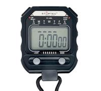 Stoptec Cronometro PC-10 EL | Display a una linea | Orario & Data | Allarme | Misurazione dei tempi intermedi | Meccanica a punto di pressione | Illuminazione a LED | Resistente agli spruzzi d'acqua