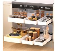 Stopw Confezione da 3 organizer estraiibili per armadietti da cucina, cassetti e armadi, bagno e lavandino, cassetti scorrevoli per camera da letto e dispensa (1 pezzo)