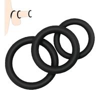 stoqucel Anello in silicone nero a tre anelli, anello di coppia, fede nuziale, anello elastico sportivo