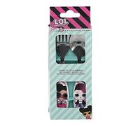 Stor 2 Pezzi Elliptical Metallic Cutlery Set LOL Surprise Rock On Posate unità, Acciaio Inossidabile, Nero, Mediano
