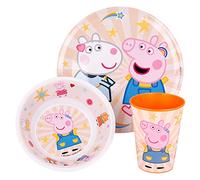 Stor 8412497412594Melamina Set da tavola 3 Pezzi Senza Bordo, Peppa Pig Conteggi di gentilezza