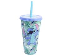 Stor Bicchiere Caffe da Viaggio con Coperchio e Cannuccia Stitch 790ml - Polipropilene Riutilizzabile Senza BPA - Tumbler Grande