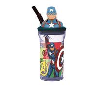 Stor Bicchiere Con Statuina 3d Avengers Sette Meraviglie Capitan America 360ml