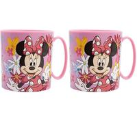 Stor BICCHIERE DI PLASTICA PER MICROONDE DA 390 ML | MINNIE MOUSE SPRING LOOK (Confezione da 2)