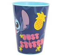 Bicchiere in plastica per bambini con grafica Disney Stitch da 260 ml, senza BPA, riutilizzabile e lavabile, non adatto al microonde
