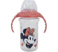 Stor Bicchiere Viaggio Bambini Disney Minnie, in plastica senza BPA, con due manici, tappo antigoccia e beccuccio, lavabile e riutilizzabile