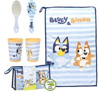 STOR Bluey Bingo Set 3 Pz Asilo Asciugamano Spazzola e Bicchiere in Beauty Auto