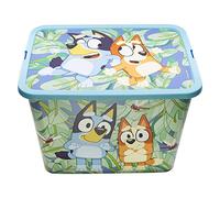 Stor Bluey - Contenitore con coperchio con chiusura a scatto, per bambini, camera da letto, sala giochi, giocattoli, senza BPA, 13 litri (23 litri)