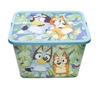 Stor Bluey - Contenitore con coperchio con chiusura a scatto, per bambini, camera da letto, sala giochi, giocattoli, senza BPA, 13 litri (23 litri)