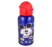 Borraccia Originale Disney Mickey in alluminio per bambini da 500 ML riutilizzabile con becuccio e tappo di sicurezza per evitare gli schizzi.