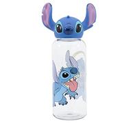 Stor Borraccia Originale in plastica per Bambini Disney Stitch 560 ml con grafica 3D, tappo svitabile, lavabile e riutilizzabile.