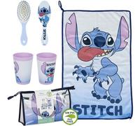 STOR Disney Stitch Set 3 Pz Asilo Asciugamano Spazzola e Bicchiere in Beauty