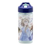 Stor Frozen - Borraccia quadrata riutilizzabile con cannuccia incorporata da 510 ml