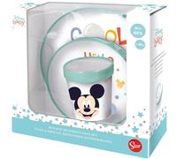 Disney Set pappa antiscivolo Mickey Mouse Disney Baby 3 pezzi multicolor (piatto, ciotola, coppa)