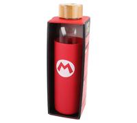 STOR Glass Bottle with Silicone Cover 585 ML. Super Mario, Crystal, Black, Media
