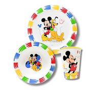 Stor Mickey Mouse Set Stoviglie Bambini - Piatto, Ciotola e Bicchiere Bambini - Set Pappa Bimbo per Colazione, Pranzo e Cena - Riutilizzabile e Senza BPA - Ideale per Bambini e Neonati