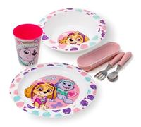 Stor Paw Patrol - Set di stoviglie con posate per bambini, Skye & Everest per bambini, piatti, ciotola, tazza e posate con scatola, senza BPA, riutilizzabile e leggero