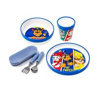 Stor Paw Patrol - Set di stoviglie per bambini, antiscivolo, 5 pezzi, con piatto per bambini, ciotola, tazza e posate, stoviglie per bambini e bambini, riutilizzabili e senza BPA