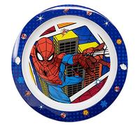 Stor Piatto Piano Bambini Marvel Spiderman, in plastica senza BPA, adatto al microonde, lavabile e riutilizzabile