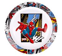 Stor Piatto Piano Originale Marvel Spiderman per Bambini Riutilizzabile, Adatto al microonde e Facile da Pulire