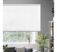 STOR PLANET | Tende Filtranti Transparenti CALM, Tenda a rullo per Interni, Tende per Cucina, Soggiorno, Camera da letto. Per Finestra e Porta, Installazione Facile |Bianco Neve, 80x250cm