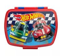 Stor Porta Merenda Bambini Hot Wheels, Lunch Box Rettangolare 1333ml, Plastica Resistente, Ideale per Scuola e Spuntini
