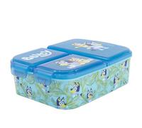 STOR Porta Pranzo Bluey Bambini 3 Scomparti 2156ml - Lunch Box Scuola Senza BPA Portamerenda Asilo Elementari