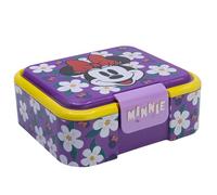 Stor Porta Pranzo Minni per Bambini con 3 Scomparti - 1786ml - Lunch Box Robusta in Plastica - Contenitore Merenda Scuola Sandwich