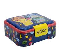STOR Porta Pranzo Pokémon per Bambini con 3 Scomparti - 1786ml - Lunch Box Robusta in Plastica Senza BPA - Contenitore Merenda Scuola Sandwich