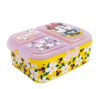 Stor Portamerenda Bambini Minni 4 Scomparti 1944ml - Lunch Box XL Senza BPA per Bambini - Contenitore Scuola in Plastica con Chiusura Sicura