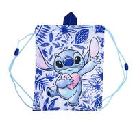 Stor Sacca Zaino Bambini Stitch - Borsa a Tracolla con Coulisse per Merenda e Pranzo - Tessuto Resistente 30x25cm - Perfetta Scuola Asilo Gite