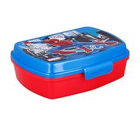 Sandwich Box Plastica Bambini Marvel Spiderman, senza BPA, lavabile e riutilizzabile, con chiusura di sicurezza
