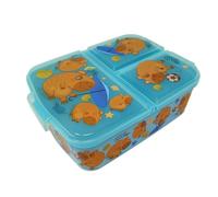 Stor Sandwich Multiplo, Lunch Box per Bambini e Ragazze, Lunch Box Porta Cibo Scuola per Snack, Pranzo e Snack, con 3 Divisioni, Leggero e Facile da Pulire 18,5 x 14 x 6 cm (Capibara)