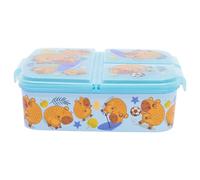 Stor Sandwich Multiplo, Lunch Box per Bambini e Ragazze, Lunch Box Porta Cibo Scuola per Snack, Pranzo e Snack, con 3 Divisioni, Leggero e Facile da Pulire 18,5 x 14 x 6 cm (Capibara)