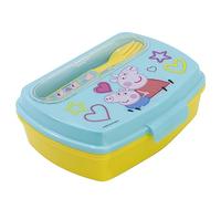 Stor SCATOLA PER IL PRANZO RETTANGOLARE CON POSATE | PEPPA PIG