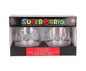 Stor Set 2 Bicchieri In Vetro 510 ml Super Mario