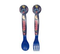 Disney, Set Posate per Bambini Cucchiaio e Forchetta Fantasia Stitch Palms, Blu